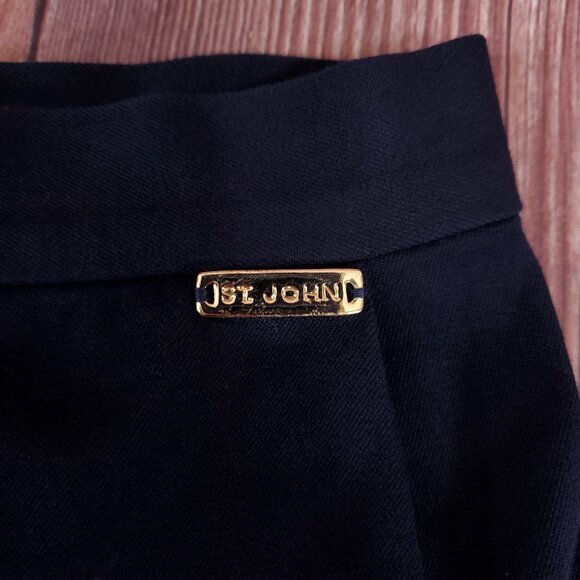 *READ* Vintage St John Sport Pants Womens Size 2 Wide Leg Cropped Navy Blue - Picture 6 of 13